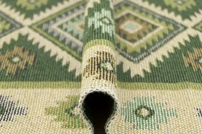 Obojstranný koberec / behúň Kilim romby zelený