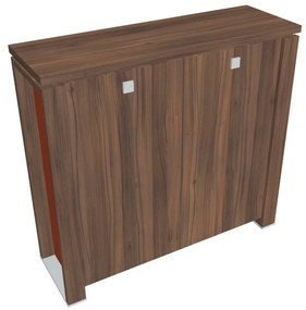 Stredná skriňa Verno+ S 140 x 46 x 130 cm, orech / oranžová