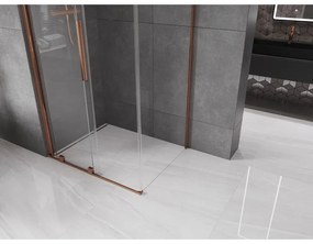 Mexen Velar, sprchový kút s posuvnými dverami 110(dvere) x 80(stena) cm, 8mm číre sklo, ružové zlato, 871-110-080-01-60