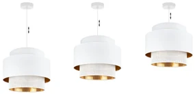 Závesné svietidlo Asti, 1x PVC/biele textilné tienidlo, (fi 35cm), g/c, w