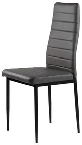 Súprava 4 stoličiek do obývačky a jedálne s koženkou Eco-Leather, ergonomické operadlo, sivá