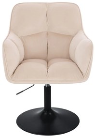 LuxuryForm DESIGN Kreslo AMALFI VELUR na čiernom tanieri - krémové