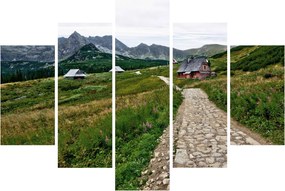 Obraz - Horská krajina s domčekmi (150x105 cm)