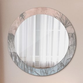 Okrúhle ozdobné zrkadlo Tropické kvety fi 70 cm