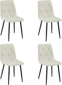 Krémová jedálenská stolička LIBRA s čiernymi nohami