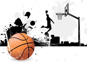 Sklenený obraz - Hráč basketbalu (70x50 cm)