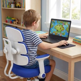 Detská rastúca stolička Neoseat KIDDY THREE — látka, prateľný poťah, tmavo modrá