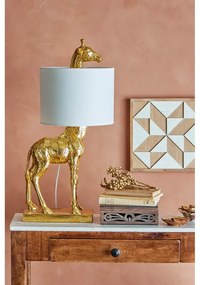 Stolová lampa v zlatej farbe s textilným tienidlom (výška 70 cm) Silas – Bloomingville