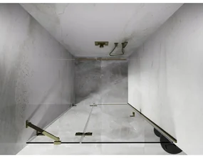 Mexen, Mexen Lunar ľavé otočné sprchové dvere 95 cm, transparentné, zlaté - 834-095-000-50-00-L