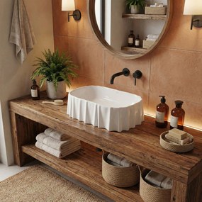 Rea Atria, umývadlo na dosku 500×400×140 mm, biela lesklá, REA-U3503