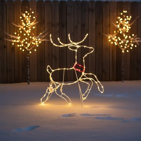 Vianočná stojaca lampa Jeleň 50 cm vrátane LED s časovačom IP44 - Pax