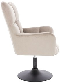 LuxuryForm DESIGN Kreslo AURORA VELUR na čiernom tanieri - latte