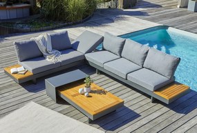 Multifunkčný hliníkový nábytok MARCO s tmavosivými poduškami