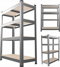 SADA DVÔCH 4-ÚROVŇOVÝCH POLIČIEK 150 x 70 x 30 CM NOSNOSŤ POLIČKY: 150 KG *2165