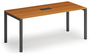 Stôl SQUARE 1800 x 800 x 750, čerešňa + stolová zásuvka TYP I, čierna