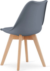 AKCIA Tmavo sivá stolička BALI MARK s bukovými nohami II. akosť