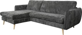 Rohová sedačka Salma, grafitová tkanina, univerzálna pravá/ľavá
