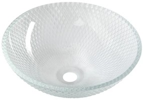 Sapho, PUKETA sklenené gravírované umývadlo, priemer 42 cm, čirá, TY165