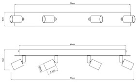 Globo 57998-4 - Bodové svietidlo DREW 4xGU10/35W/230V čierna