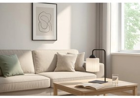 Stolná lampa Riffle Square, 1x biele sklenené tienidlo, b