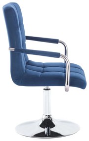 LuxuryForm DESIGN Stolička VERONA VELUR na striebornom tanieri - modrá