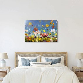 Maľovaný obraz rozkvitnutej lúky (90x60 cm)