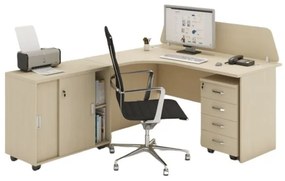 Zostava kancelárskeho nábytku MIRELLI A+, typ F, ľavá, orech