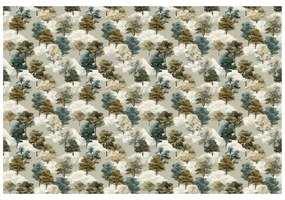 Tapeta akvarelové stromy v zemitých tónoch