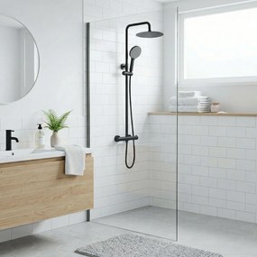 Rea Lungo, sprchový set s termostatom, čierna matná, Rea-P6733