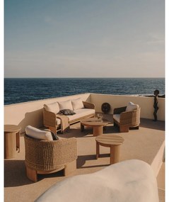 Béžová/v prírodnej farbe záhradná pohovka z umelého ratanu Xoriguer – Kave Home