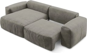 Sivá ženilková rozkladacia rohová pohovka (ľavý roh/s leňoškou) Kuki – Makamii