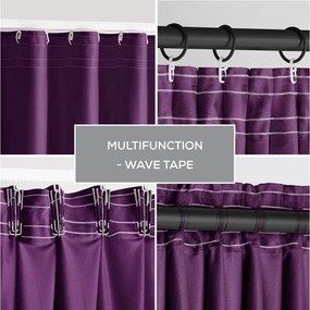 Fialový zamatový dimout záves 140x245 cm Pleat – Restilo