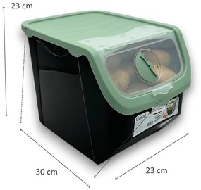 Úložný box na cibuľu a zemiaky, čierny a mätový (12 l)
