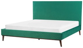 Zamatová posteľ 180 x 200 cm zelená BAYONNE Beliani
