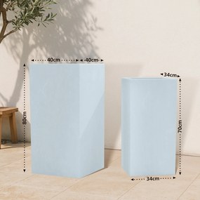 Sada 2 ks kvetináčov 3 square - sivá