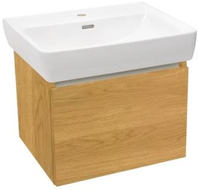 Kúpeľňová skrinka s keramickým umývadlom Laufen Naturel Project 52,5x40x45,3 cm dub medový mat PROJECT60DM