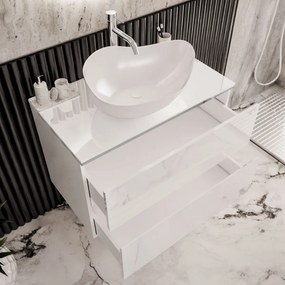 KÚPELŇOVÁ SKRINKA NESSIE BIELÝ LESK + STRIEBORNÁ