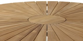 Mexico stôl ø140 cm s teakovou doskou