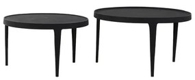 Čierne okrúhle konferenčné stolíky v súprave 2 ks ø 75 cm Tobias – Light &amp; Living