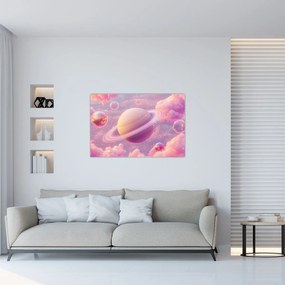 Obraz - Ružová planéta (90x60 cm)