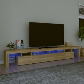 TV skrinka s LED svetlami dub sonoma 260 x 36,5 x 40 cm