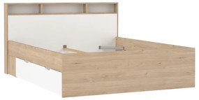 Dvojlôžková posteľ v dekore duba s úložným priestorom bez roštu 160x200 cm v prírodnej farbe Ikast – Tvilum
