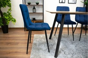 TRENDIE Zamatová stolička BEOGRAD modrá
