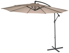Slnečník Acerra Ø 3m bez záťaže - polyester/oceľ - pieskovo-béžová