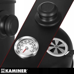 Záhradný gril na drevené uhlie s udiarňou 3 v 1