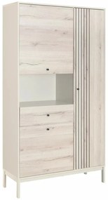 Vitrína Frost 100 cm krémová/alpský dub