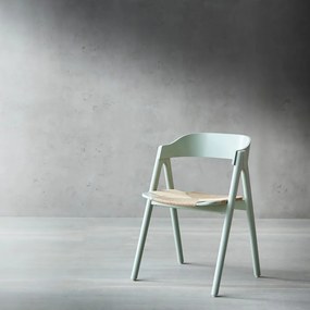 Svetlozelená jedálenská stolička z bukového dreva s ratanovým sedákom Findahl by Hammel Mette