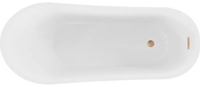 Mexen Alta, voľne stojaca vaňa 170 x 75 cm, biela-čierna, medený matný prepad, 52141707575-65