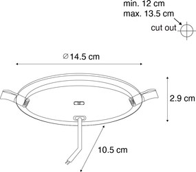 Sada 6 zapustených bodových svetiel biela 14,5 cm vrátane LED nastaviteľných v Kelvinoch s prepínačom Dip - Stephanie