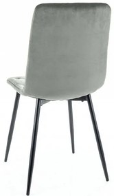 Olivová zamatová jedálenská stolička JEROME